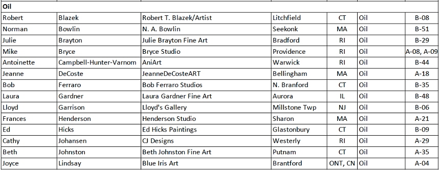 Scituate Art Festival Exhibitors